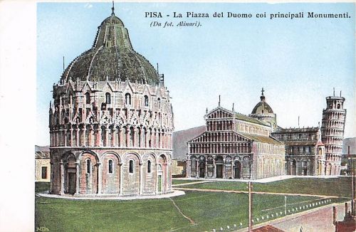 PISA La Piazza del Duomo coi principali Monumenti. (Da fot. Alinari).