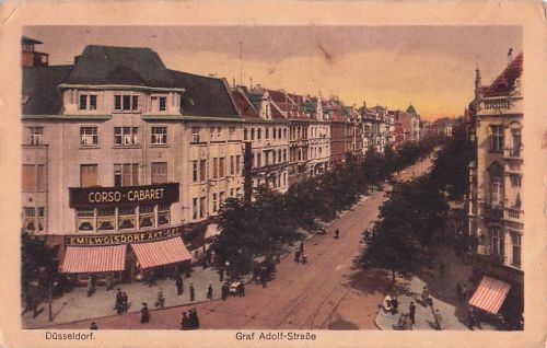 Düsseldorf am Rhein, Graf Adolf Straße, Corso Cabaret, Geschäft Emil Wolsdorf