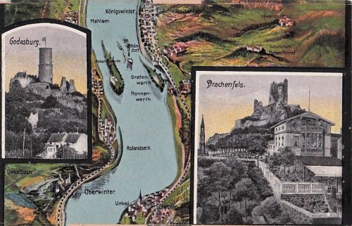 Puzzle 1 Karten von unterschiedliche Rheinabschnitten