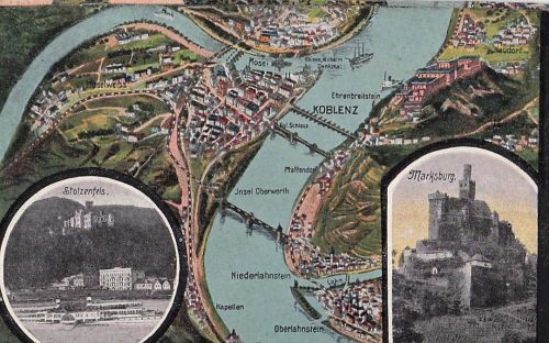 Puzzle 1 Karten von unterschiedliche Rheinabschnitten