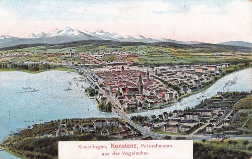 Kreuzlingen, Konstanz, Petershausen aus der Vogelschau