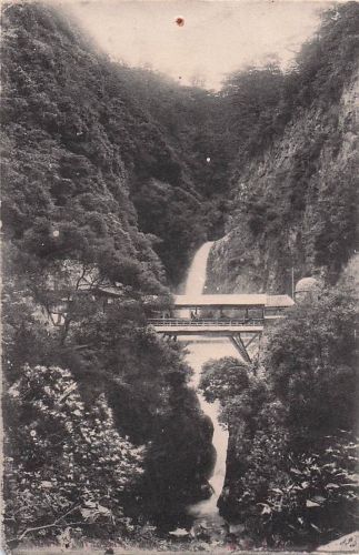 Wasserfall bei Kobe, Japan, frühe Postkarte