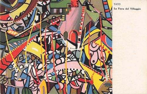 FUTURISMUS - Tato - „Der Jahrmarkt“, Postkarte der Venedig-Ausstellung 1926
