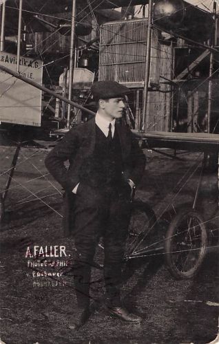 Deutsches Reich, Halbamtliche Flugmarken, Nr.10, Mülhausen-Feldberg Ansichtskarte von Artur Faller mit Unterschrift, Karte