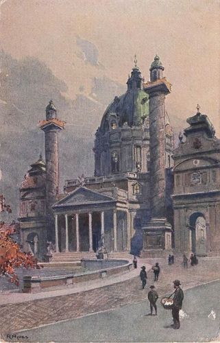 Künstler-AK R. Preuss: Wien, Karlskirche