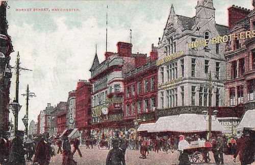 Market Street, Manchester – Ungestempelte Postkarte der Hope Brothers