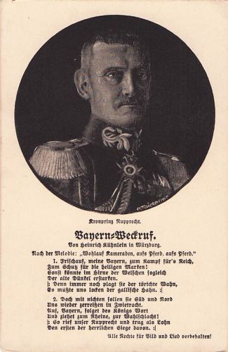 Künstler-AK Kronprinz Rupprecht von Bayern in Uniform