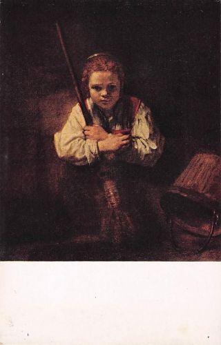 "EIN MÄDCHEN MIT EINEM BESEN" REMBRANDT National Gallery of Art Vintage