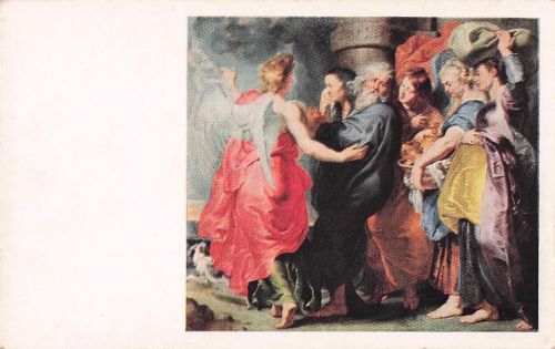 Postkarte: Abreise von Lot und seiner Familie aus Sodom von Rubens, Sarasota, Florida, USA