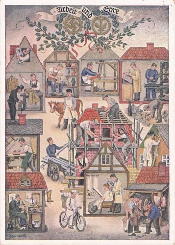 Offizielle Postkarte, Reichshandwerkertag 1936, Künstlerkarte