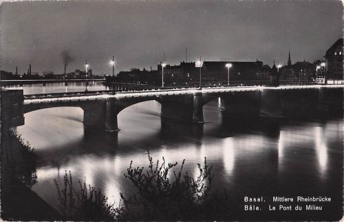 Basel. Mittlere Rheinbrücke Bâle. Le Pont du Milieu