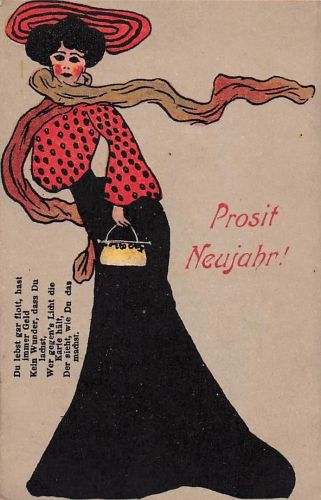 Frau Neujahr Neujahrsgrüße Deutschland Fantasie Surrealismus