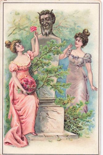 Jugendstil-Postkarte, die etwa zwischen 1900 und 1910