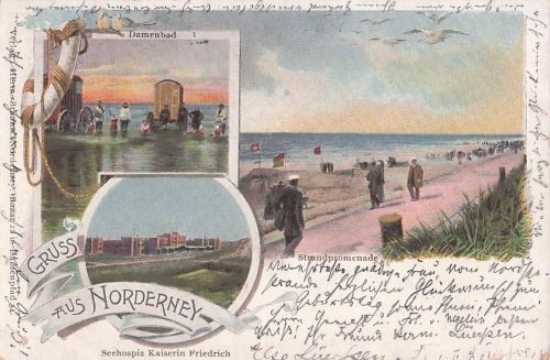Gruss aus Norderney - Litho