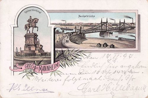 Mannheim Kaiserdenkmal Neckarbruecke Kat. Mannheim