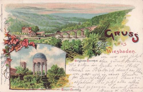 Gruss aus Wiesbaden - Litho