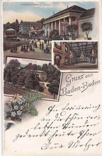 Gruss aus Baden-Baden - Litho