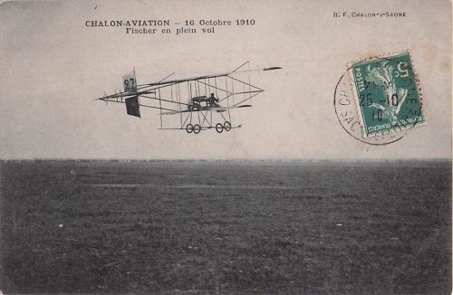 CHALON-AVIATION - 16 Octobre 1910 Fischer en plein vol