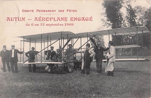 COMITÉ PERMANENT DES FÉTES AUTUN AÉROPLANE ENGAGÉ du 6 au 12 septembre 1909