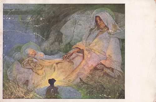 Titel „Nativity“ (Geburt Christi) von Alphonse Mucha.