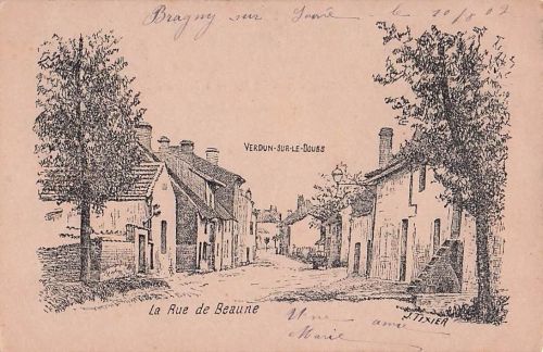 Rue de Beaune" in Verdun-sur-le-Doubs.