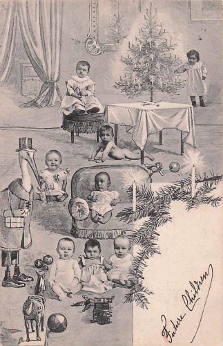 Weihnachtsbaum & Spielzeug Junge Mädchen