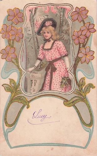 Lithographie Elegante , Jugendstil