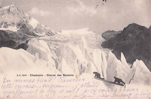Carte Postale Ancienne Chamonix Glacier des Bossons