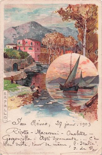 Künstler Ak Wielandt, Manuel, Rapallo Liguria, Partie am Wasser, Segelboote