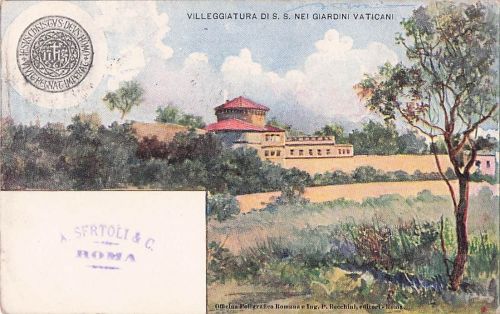 Italien Villeggiatura Di S. S. Nei Giardini Vaticani Kuenstlerkarte