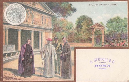 Papst Leo XIII. in den Vatikanischen Gärten.