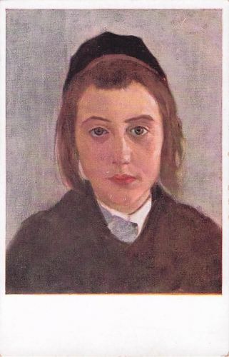 Judaica Österreich Alte Postkarte Talmud Junger von Lazar Krestin