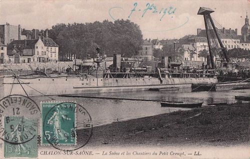CHALON-SUR-SAÔNE. La Saône et les Chantiers du Petit Creusot. - LL.