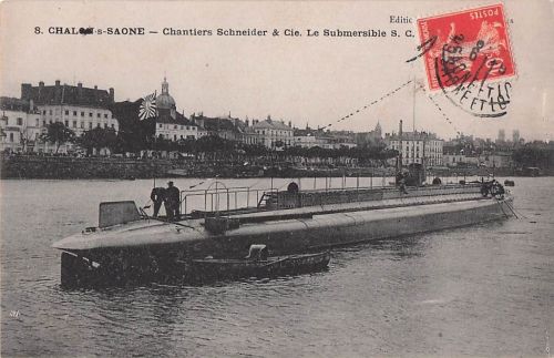 CHALON-SUR-SAÔNE. La Saône et les Chantiers du Petit Creusot. - LL.