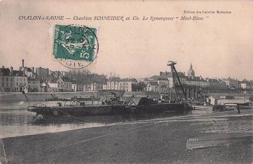 CHALON-S-SAONE -Chantiers SCHNEIDER et Cie. Le Remorqueur "Mont-Blanc"