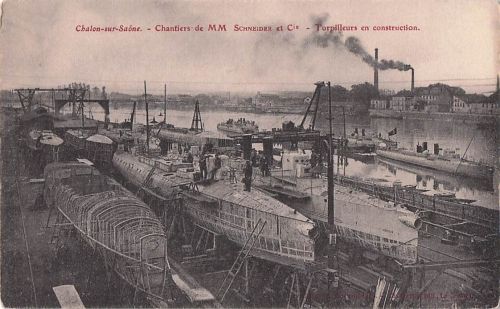 Chalon-sur-Saône. Chantiers de MM SCHNEIDER et Cie Torpilleurs en construction. -