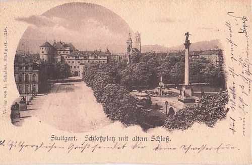 Stuttgart. Schloßplatz mit altem Schloß.