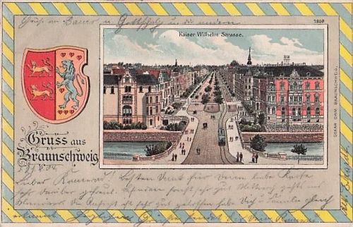 Lithographie-Ansichtskarte aus Braunschweig