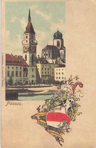 Passau - farbige Künstlerkarte, ungelaufen ca. 1900