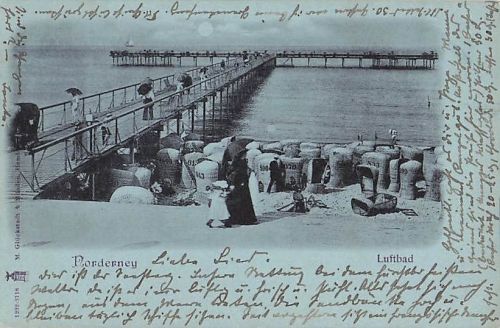AK Nordseebad Norderney, Besucher auf dem Seesteg