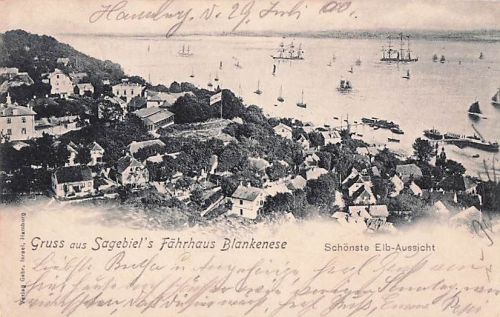 Gruss aus Sagebiel's Fährhaus Blankenese Schönste Elb-Aussicht