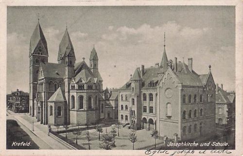AK Crefeld, Josefkirche und Schule