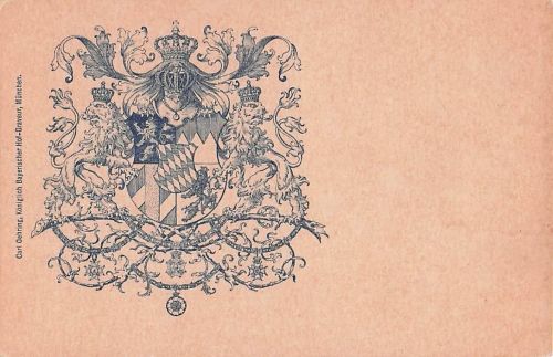 historischer Kupferstich des bayerischen Staatswappens