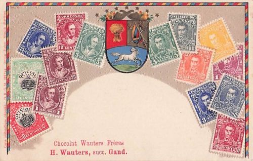 Präge Briefmarken Wappen Ak Venezuela