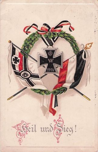 Ansichtskarte stammt aus der Zeit des Ersten Weltkriegs, ungefähr 1914–1916.