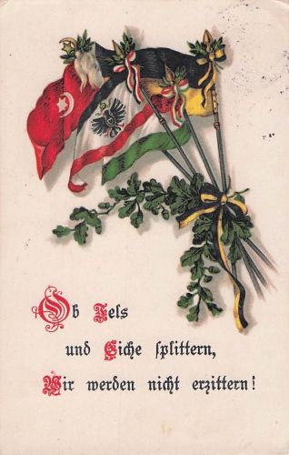 Postkarte stammt aus der Epoche des Ersten Weltkriegs (1914-1918)