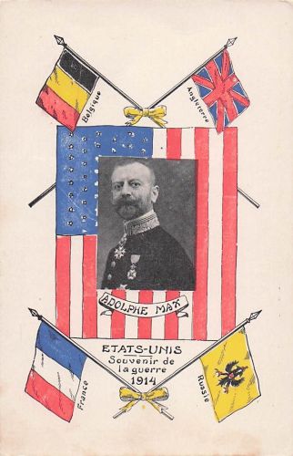 Belgien Adolphe Max Militärflaggen aus dem Ersten Weltkrieg Antike Postkarte