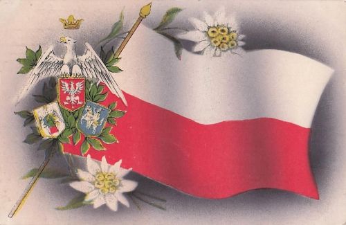 historische polnische Postkarte aus der Zeit des Ersten Weltkriegs