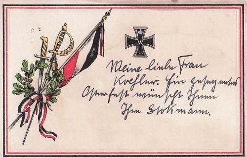 Postkarte aus der Zeit des Ersten Weltkriegs,
