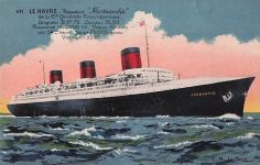 Le Havre Grand Passagierschiff Normandie Der Compagnie